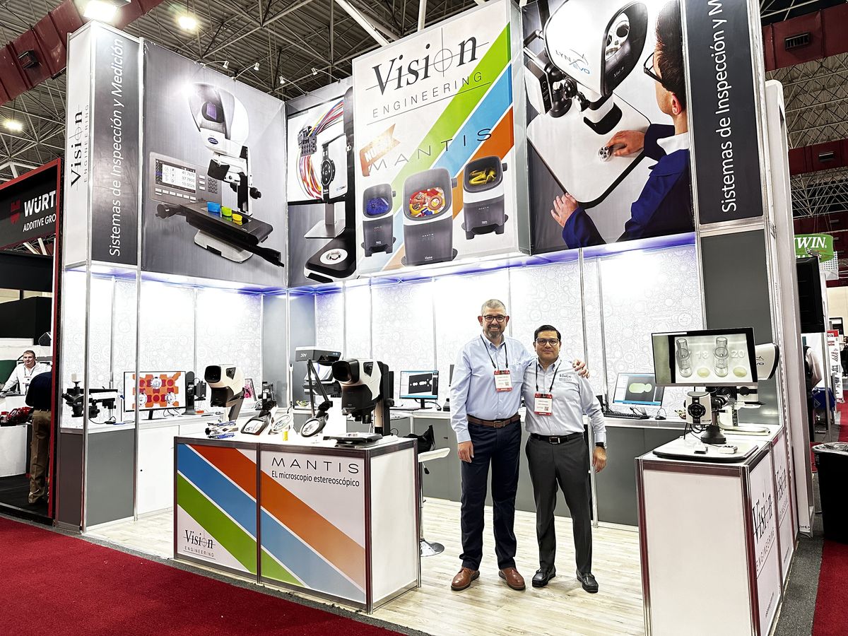 Stand de Vision Engineering en Expo Manufactura con microscopios y sistemas de medición
